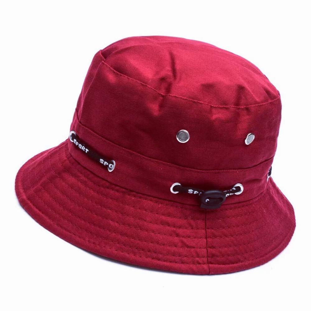 ZARRS ZARRS Sombrero de Pescador,Sombrero de Cubo Algodón Transpirable Sombrero de Sol para Hombres Mujeres Adolescentes Acampar al Aire Libre Senderismo Pesca Caza Golf 56-58cm Rojo