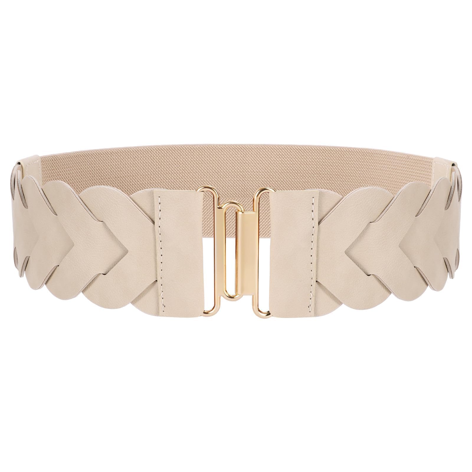 JASGOOD Women's Wide Elastic Belt Vintage Stretchy Belt for Dresses Braided Waist Belt