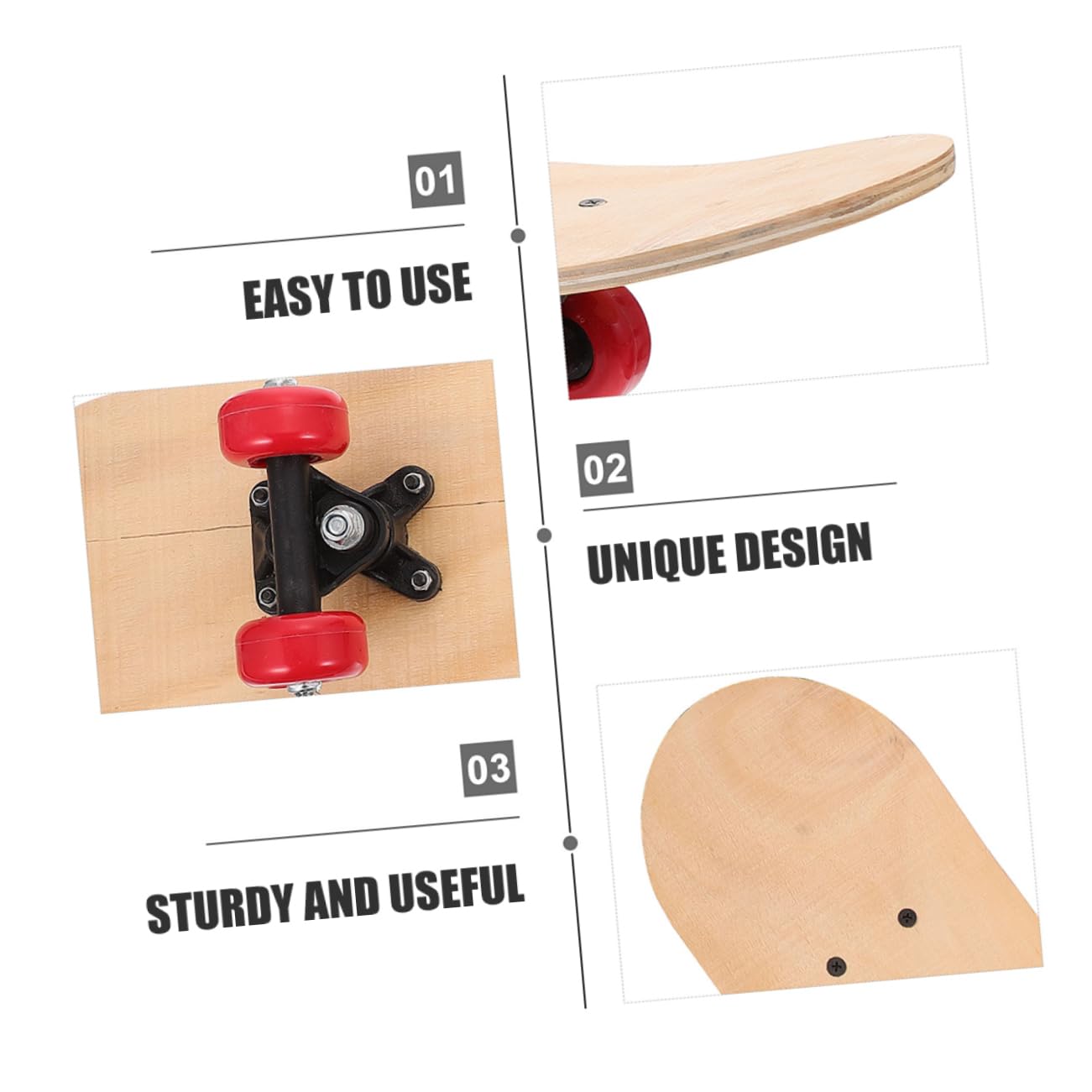 LIOOBO Unpainted Skateboard Blank Wood Skateboard for DIY Graffiti Lightweight Strong Double-Sided