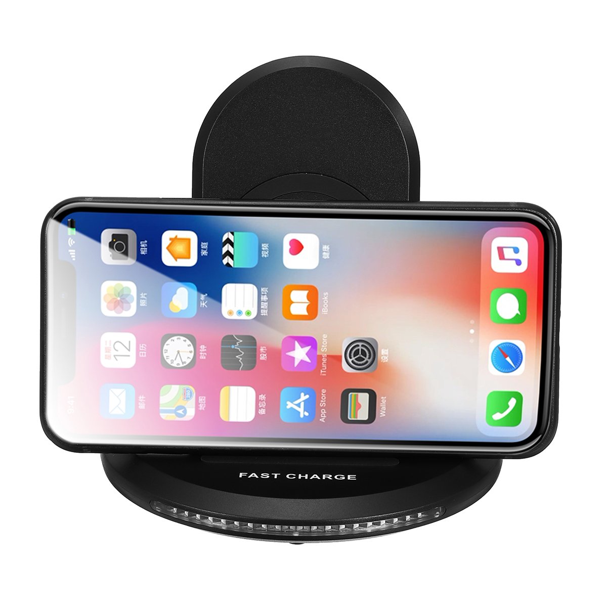 2-cewki 12 W Qi Bezprzewodowa Ładowarka Indukcyjna do Szybkiego Ładowania Stacja Dokująca do iPhone X/8/Plus Samsung S8