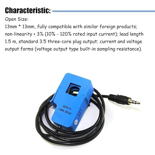 Miniatura 3 de KOOBOOK 2 unids 100A SCT-013-000 Sensor de corriente de CA no invasivo Transformador de corriente de núcleo dividido