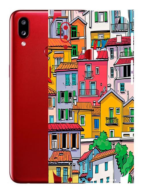 Image of AtOdds - Samsung Galaxy A10s Mobile Back Skin Sticker - Lamination - Rear Screen Guard Protector Film Wrap (Coverage - Back+Camera+Sides) (Design - Concrete Jungle)