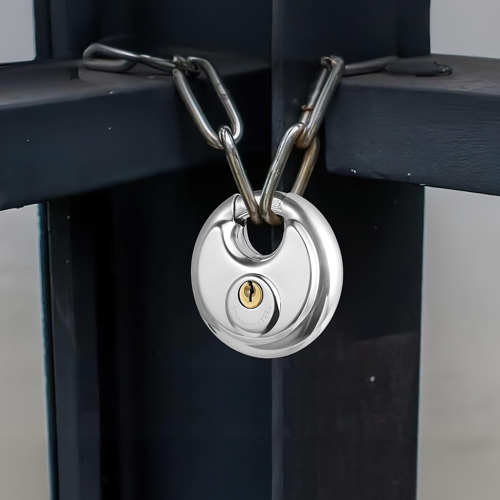6 Stück gleichschließende Diskus, Vorhängeschlösser aus Edelstahl, Wasserdichte Sicherheitsschlösser mit 12 Schlüsseln, 3/8-Zoll-Bügel, rostfrei, ideal für Lagerraum, Garage, Schuppen, Fitnessstudio
