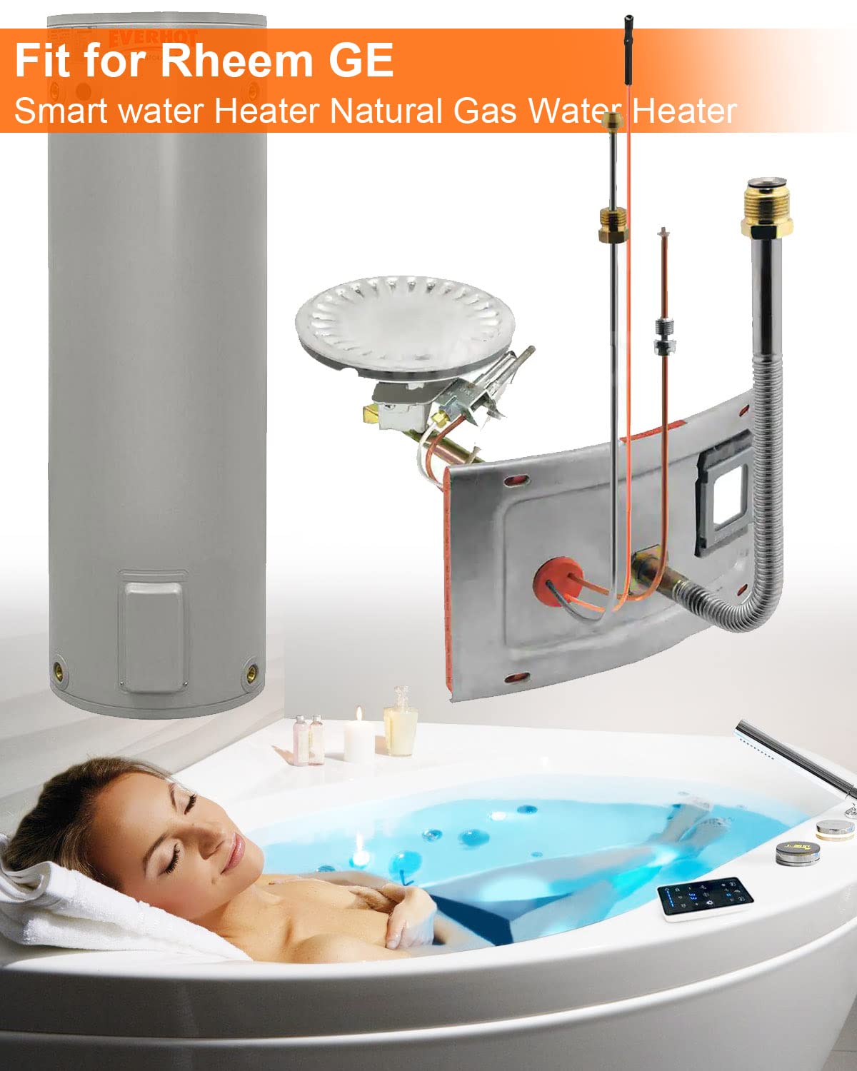SP20075 Pilot and Igniter Assembly Replacement Kit, Natural Gas Water Heater  Assembly Fit for Rheem GE Smartwater Heater, Water Heater Parts Replace  GG50T06AVH00 AS39845 22V40PF1 - Amazon.com