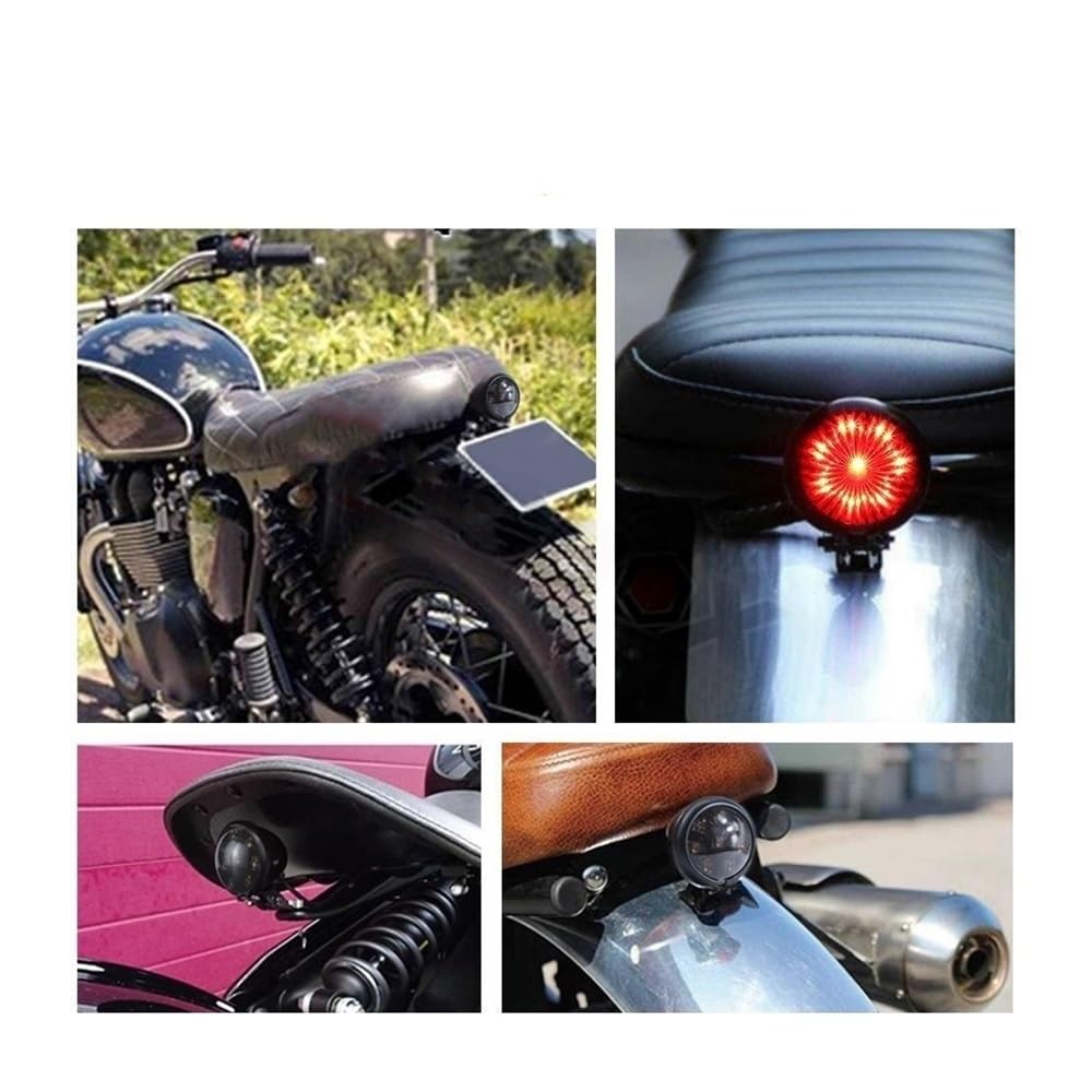 Luz LED De Matrícula Trasera Para Motocicleta 12 V, Freno Para Lámpara Para Bobber Chopper Luz Trasera(1pc Lens Lamp)
