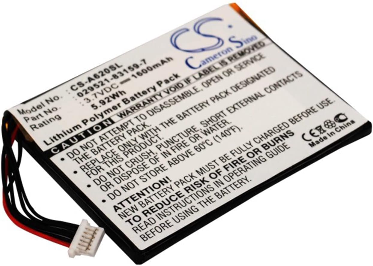 VINTRONS 1600mAh Battery for Typhoon MyGuide 5500, MyGuide 5500XL,