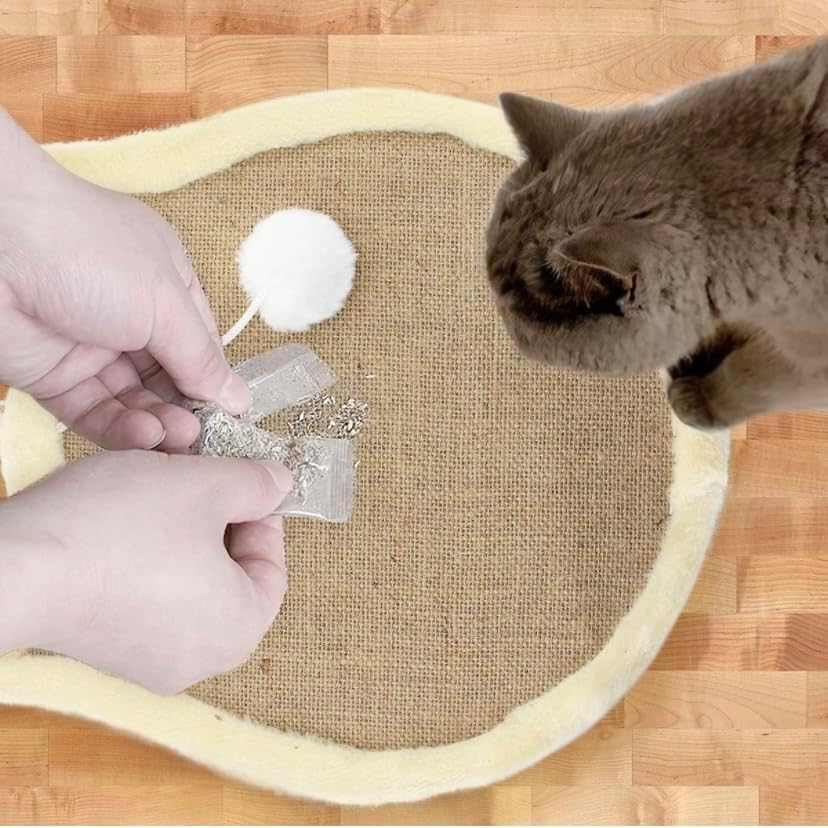 review Nanu Lopez Cat Scratching Wall Pad, Premium Plush Small Scratcher Post with Hanging Ball for Indoor Cats, Durable Recyclable