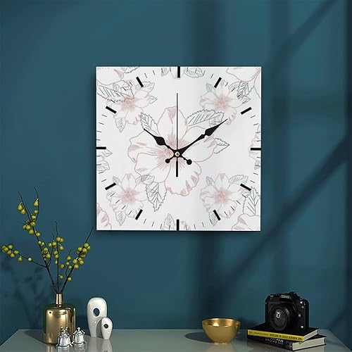 Miniatura 3 de Black White Leaves Clock Wall Retro Wall Clocks Clock for Battery Clocks Bedroom Reloj De Pared para Sala for Kitchen Bathroom Bedroom Living Room