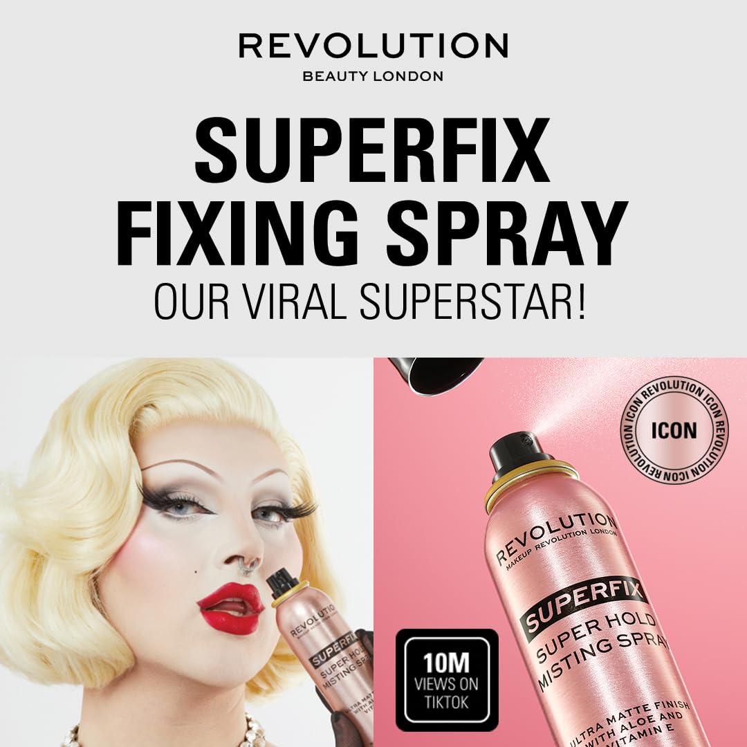 Revolution Beauty London, Superfix Misting Makeup Setting Spray, Ultra Matte & Shine-Free Finish, Long-Lasting Wear, Infused with Vitamin E, 5 fl oz - Image 7