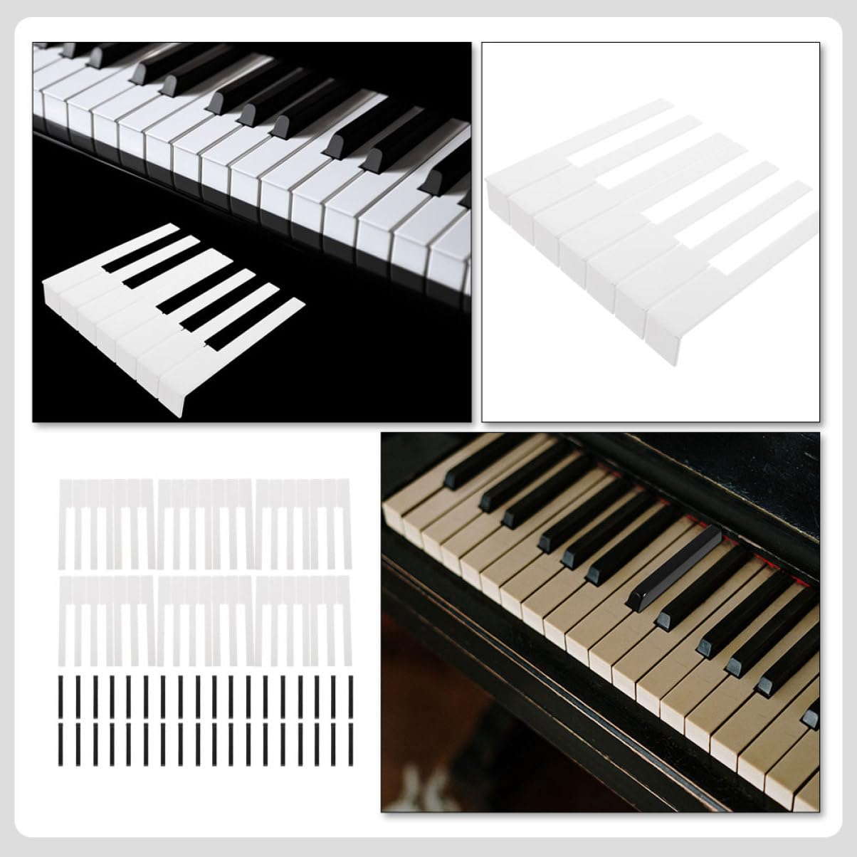 Toyvian 88pezzi Copritasti Per Pianoforte Professionale Materiale Durevole e Sicuro Ricambi Per Tastiere Pianistiche Compatibile Con Tasti e Neri Per Musicisti e Pianisti