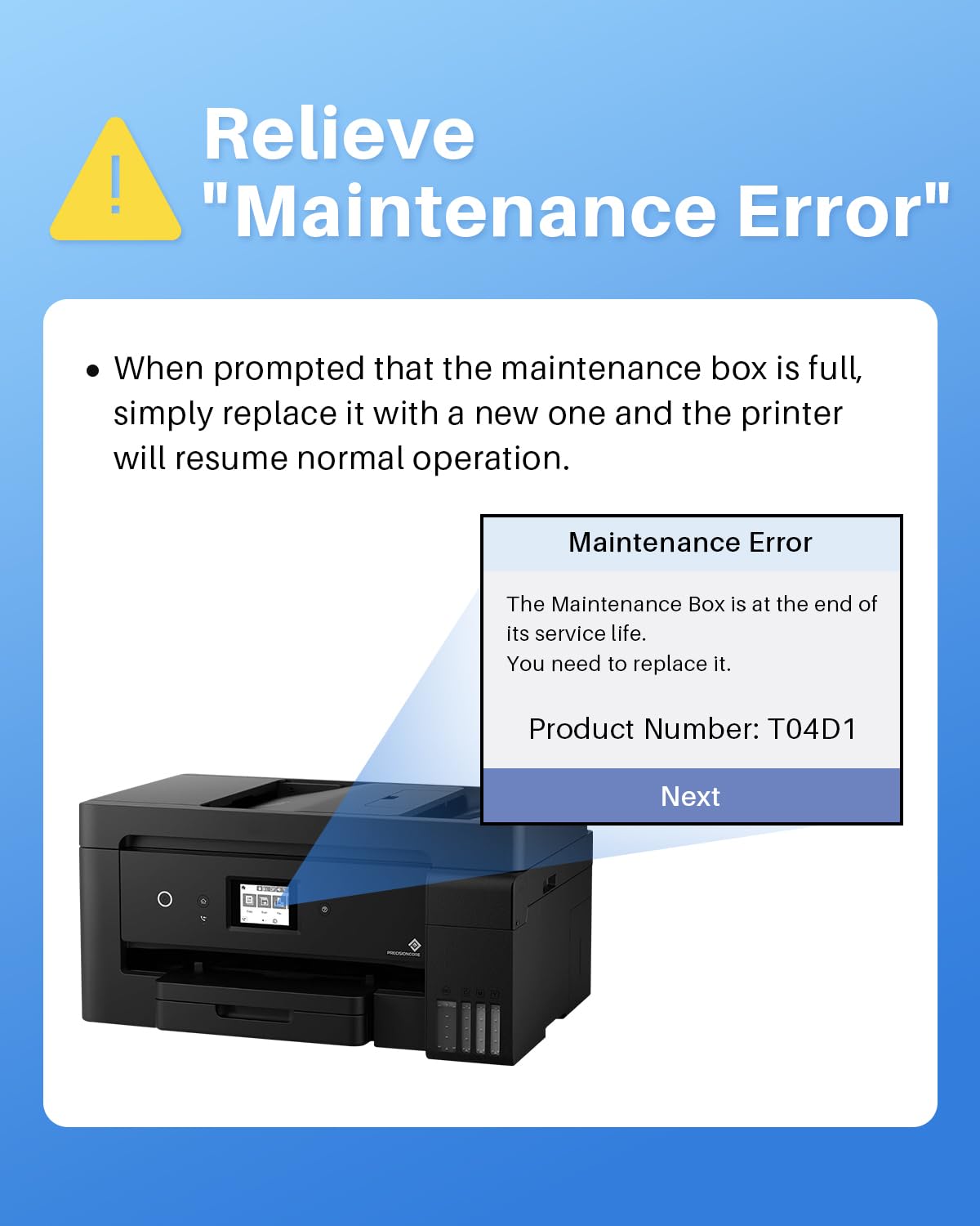 Skydo T04D1 Scatola di Manutenzione, Compatibile con Epson C13T04D100 T04D100 Eccellente Capacità di Assorbimento Dell'acqua, con ET-15000 ET-4750 ET-3750 ET-4850 ET-3850 ET-3700 ET-4856 ET-5150