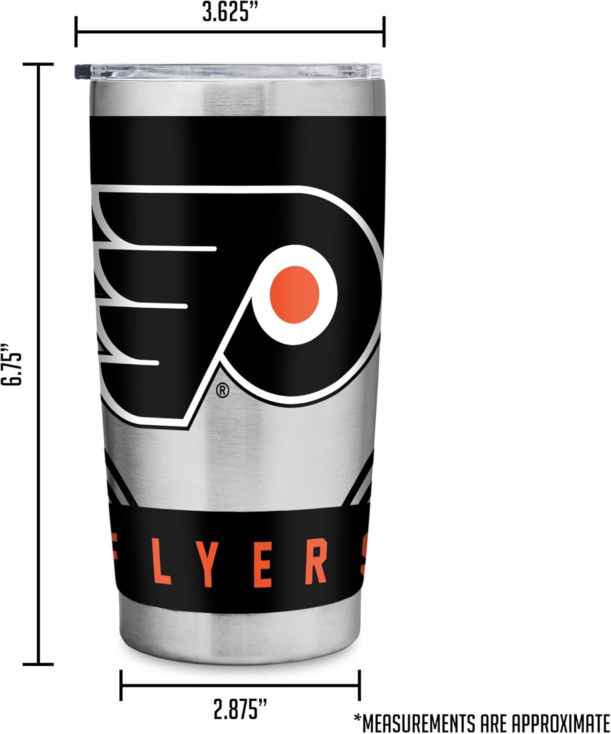 Rico Industries NHL Hockey 20oz Stainless Steel Tumbler with Lid - Great for Coffee, Tea, Water or Cocktails