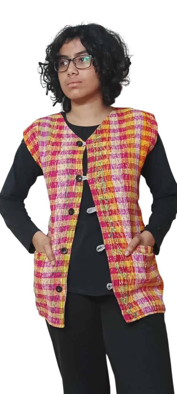 ekok Sleeveless Khesh Jacket for Men and Women – Winter Season, Cotton Linen Lining, Khesh Fabric Outer (42)-picture-15