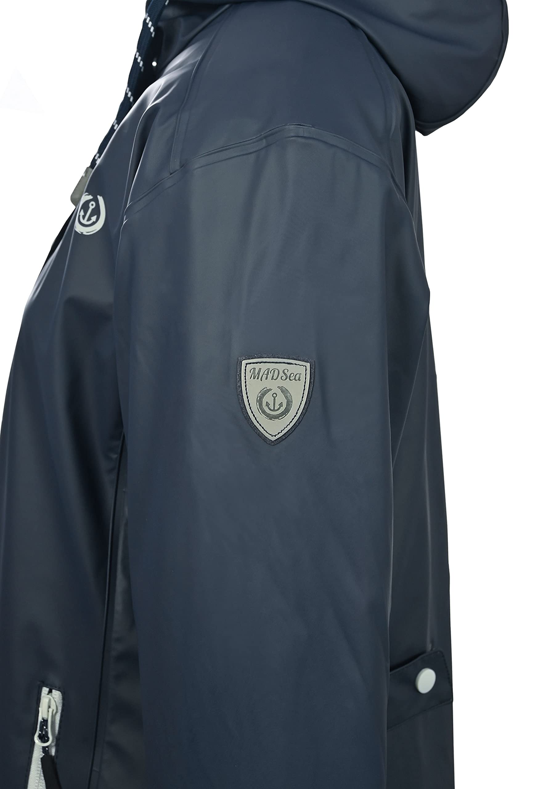 MADSea Friesennerz 620 - Chubasquero para mujer (impermeable, resistente al viento, con forro interior marítimo), color blanco y azul