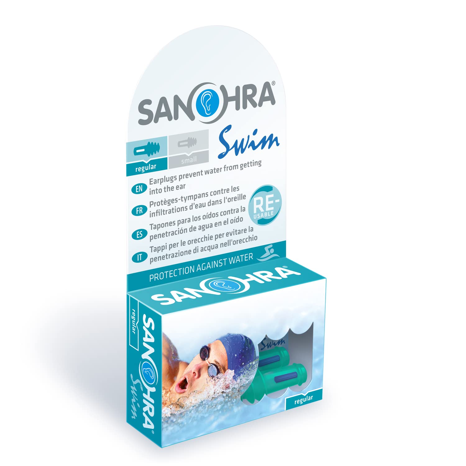 SANOHRA tapones para los oídos impermeables para nadar reutilizables 1 par adultos
