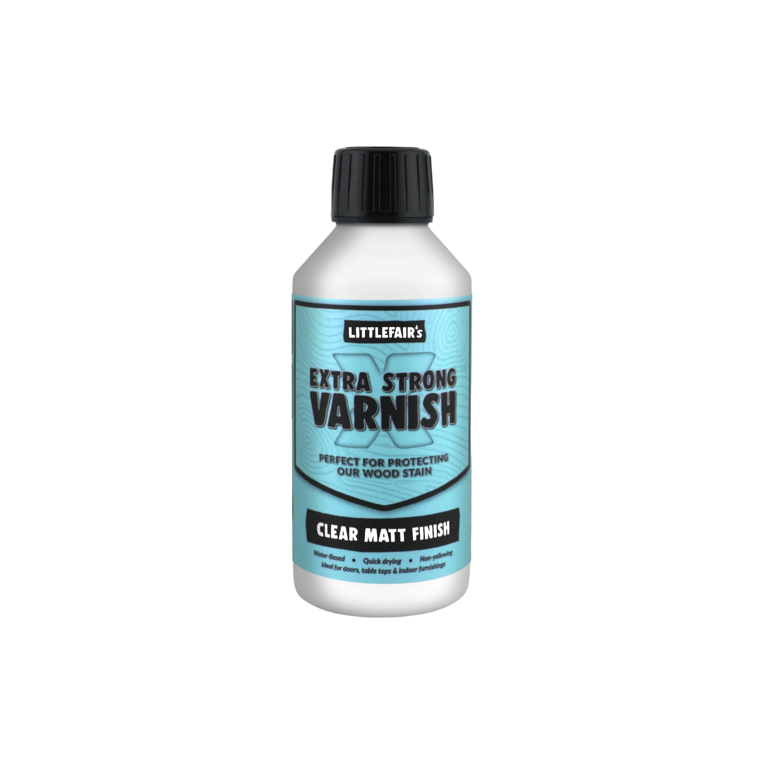 Littlefair's Matte Extra Strong Wood Varnish - 250Ml - Water-Based, Fast Drying, Non-Yellowing, Low-Odour, Clear Finish (Matt)