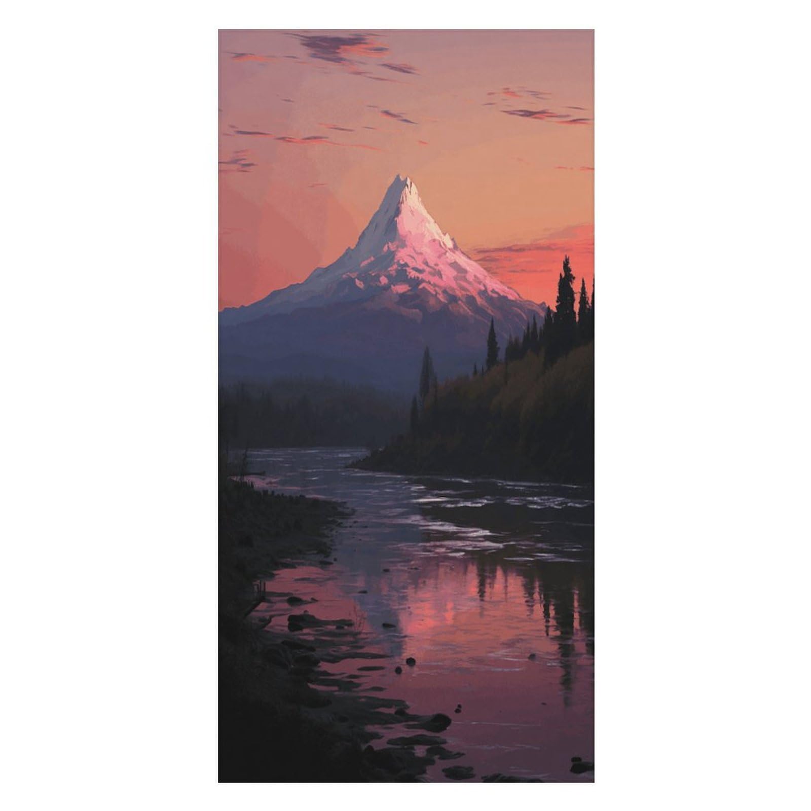 JTREHY Sunset Landscape Mountains Lake Beach Towel Extremely Soft Oversized Towels Lightweight Sports Absorbent Bath Towel Suitable 160"x80" for Swimming Camping Beach