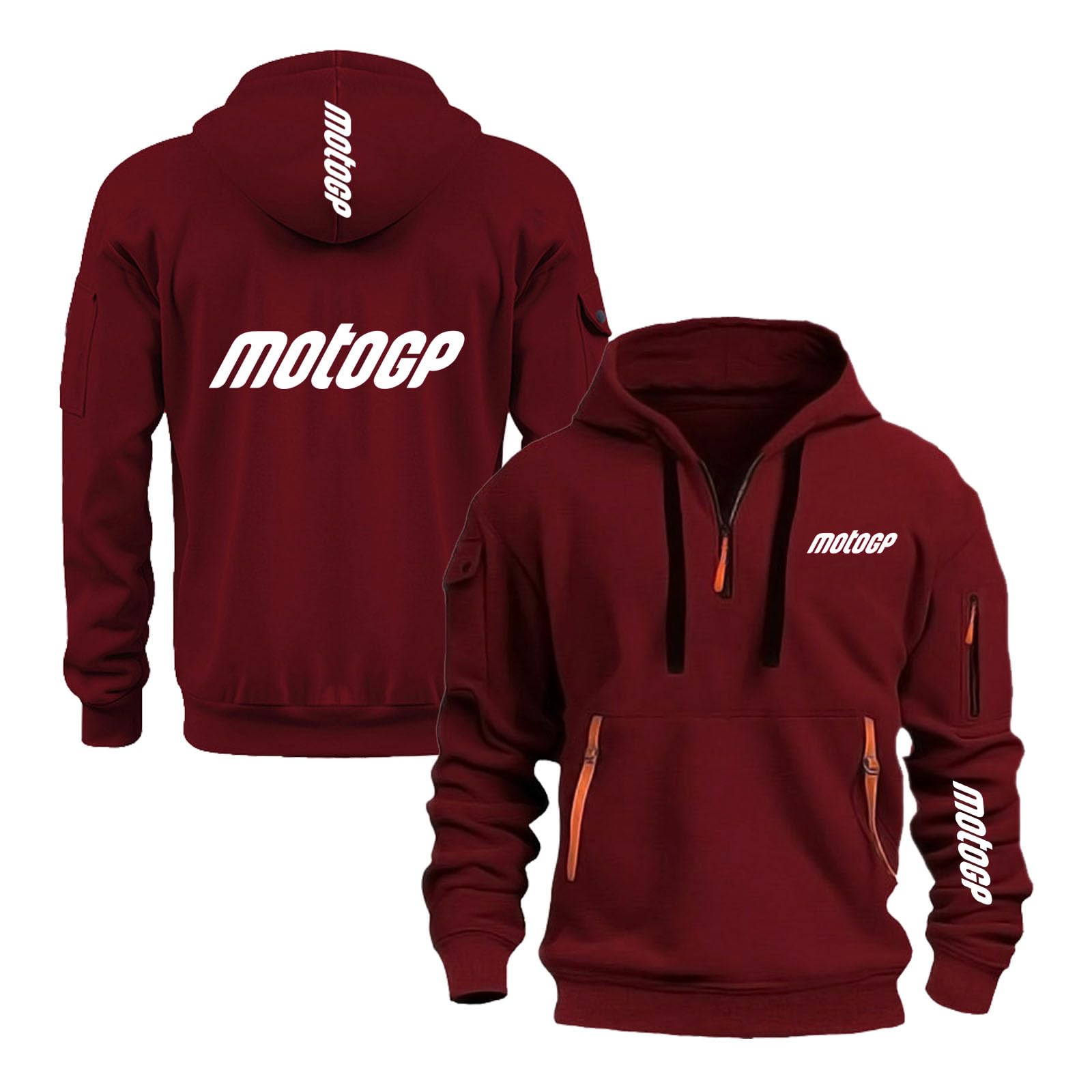 TZPTZNVF Men Graphic Hoodies Coat for M.o.to.G.P Jumpers Tracksuit Spring Autumn Outwear Half Zip Sweatshirt Long Sleeve Tops Hoody Hooded Jackets-JHS||l