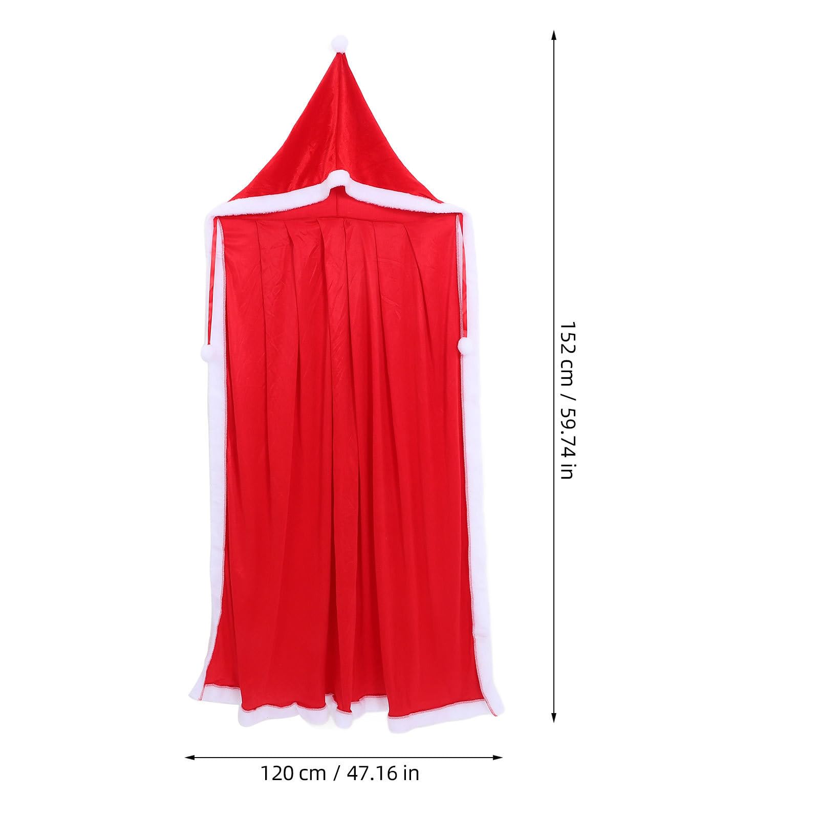 FRCOLOR 3 Stück Weihnachtsmann Umhang mit Mütze, Rot, 120cm, für