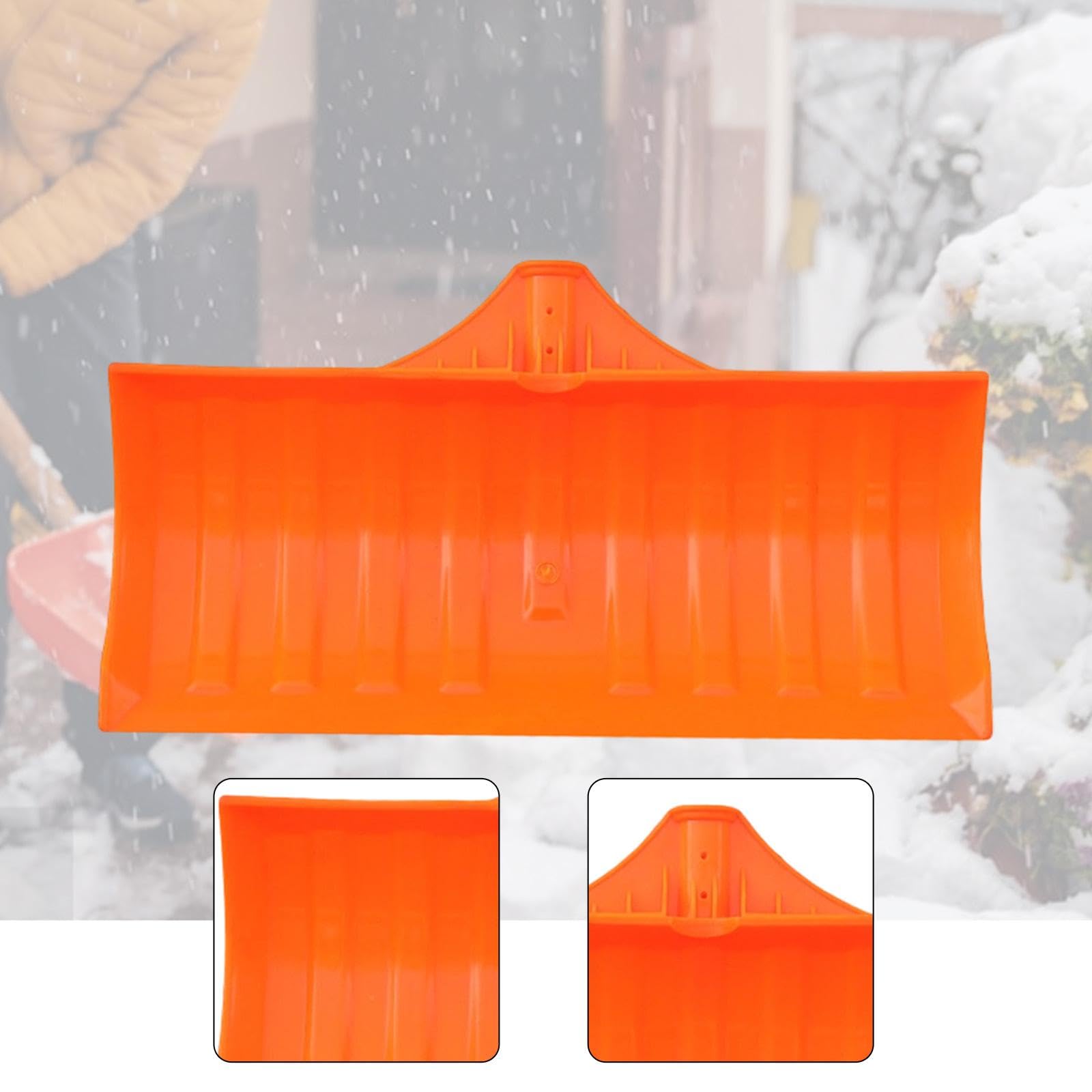 Reemplazo de Cabezal de Pala de Nieve, Cabezal Empujador de Nieve, Herramienta Multiusos para Quitar Nieve, Cabezal de Pala de Grano Hecho de PP Resis, Naranja