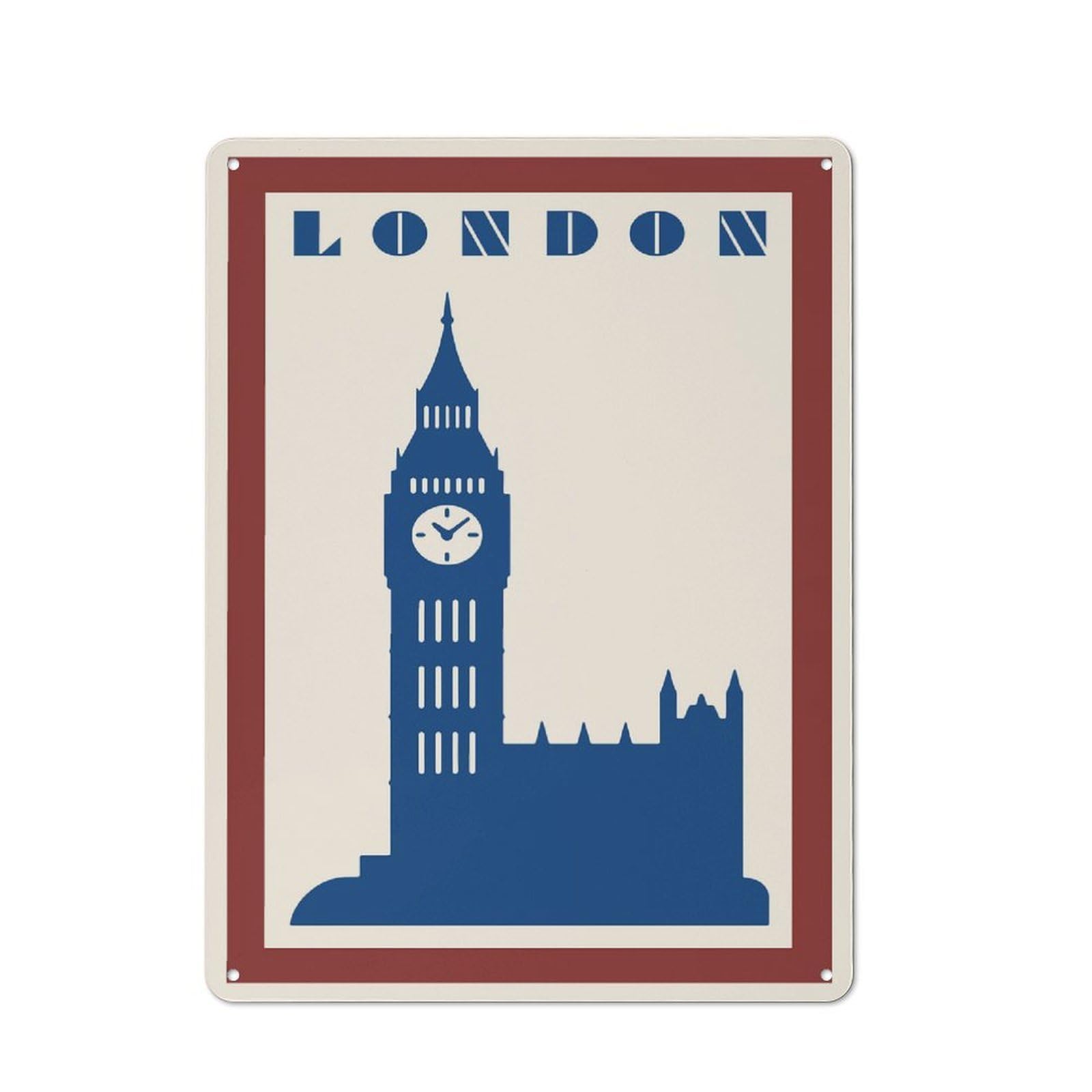 Junmoney Style For Café Or Restaurant, London Big Ben Travel Retro Metal Sign 40X30cm, Gift For Café Owners And Decorators During The Christmas Season
