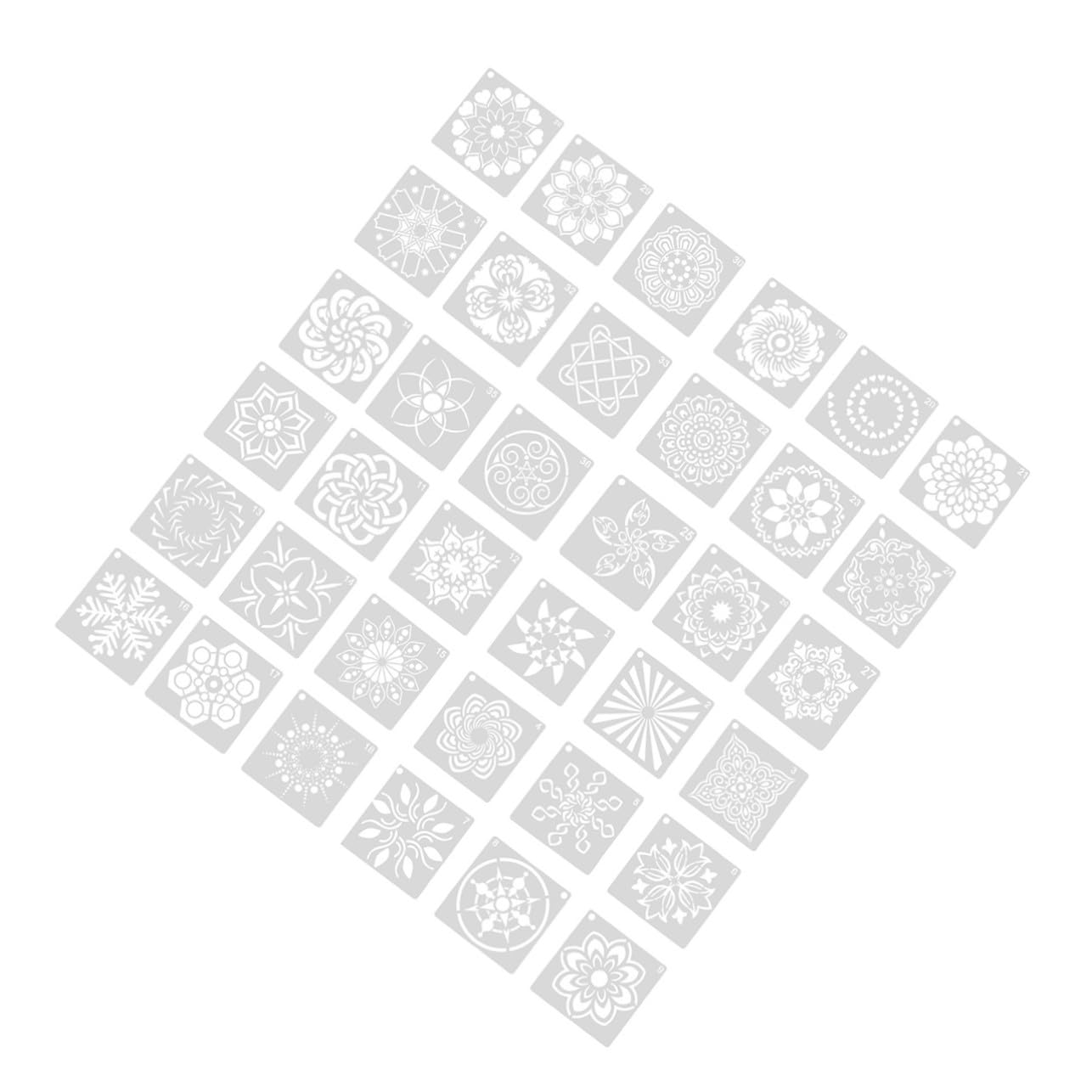 Lurrose 3 Set di Modelli di Disegno Mandala 36 Stili Stencil per Pittura Murale Stencil per Arte Murale 36 Pezzi * 3