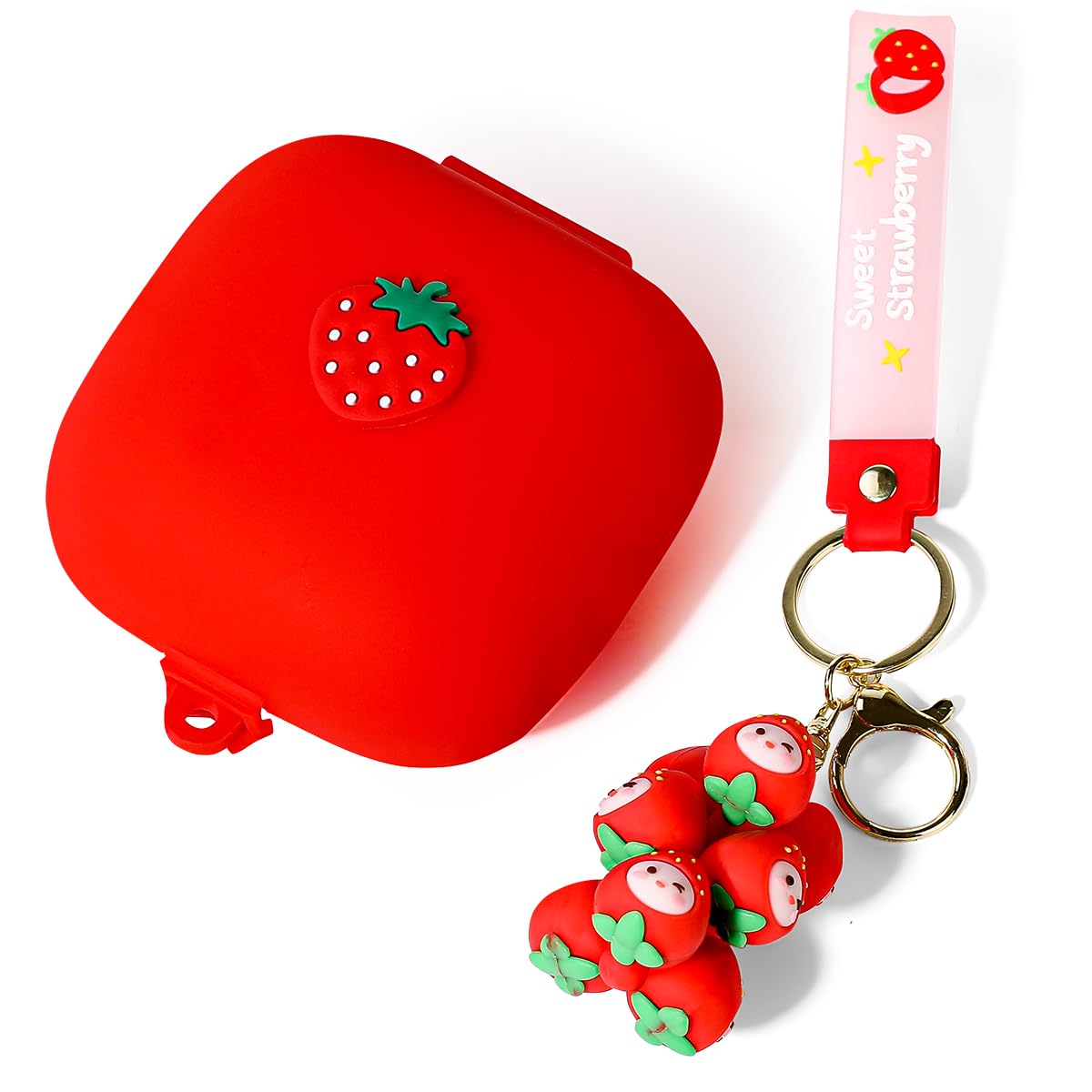 Suublg Case for Powerbeats Pro Wireless Earbuds with Doll Lanyard Carabiner, Silicone Cute Cover Protective Shockproof with Multiple Cartoon Styles of