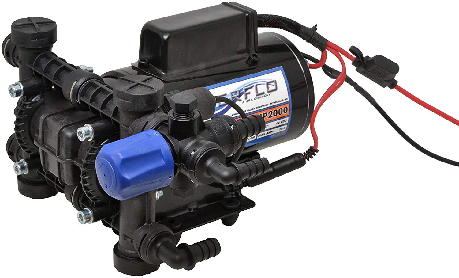 Everflo High Pressure Plunger Pump 12 Volt 2 GPM 200 PSI with 6 Common