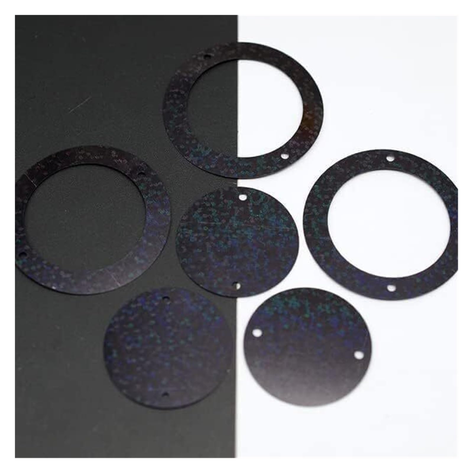 Paillettes à coudre laser noir 30x40mm pour customiser vos vêtements et décors