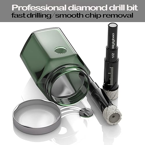 Miniatura 5 de Mgtgbao Juego de 6 brocas de diamante seco negro de 14 de pulgada para granito, cerámica, mármol, piedra, vidrio, materiales duros (no para madera),