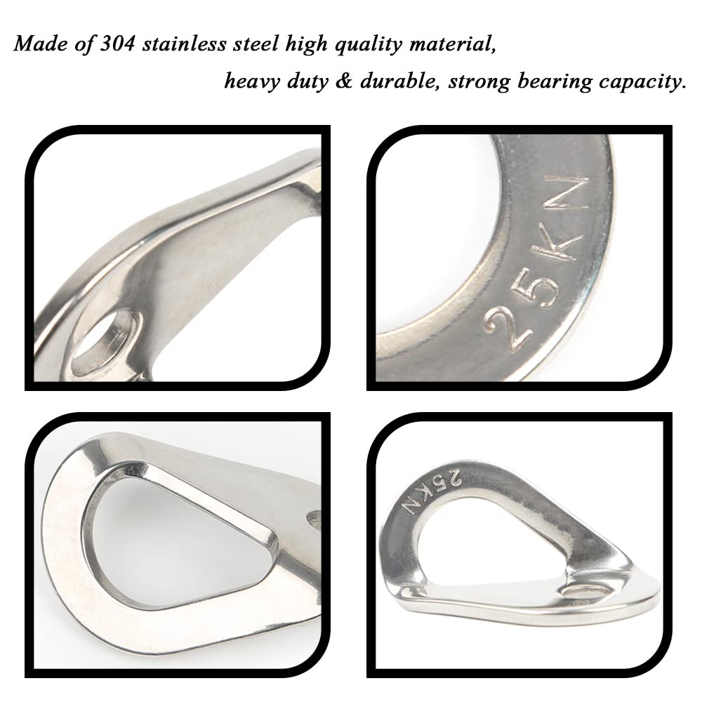 Support D'ancrage Escalade 25 KN - Acier Inoxydable 304, Pour Boulon M10, 2 Pièces, Sécurité Montagne