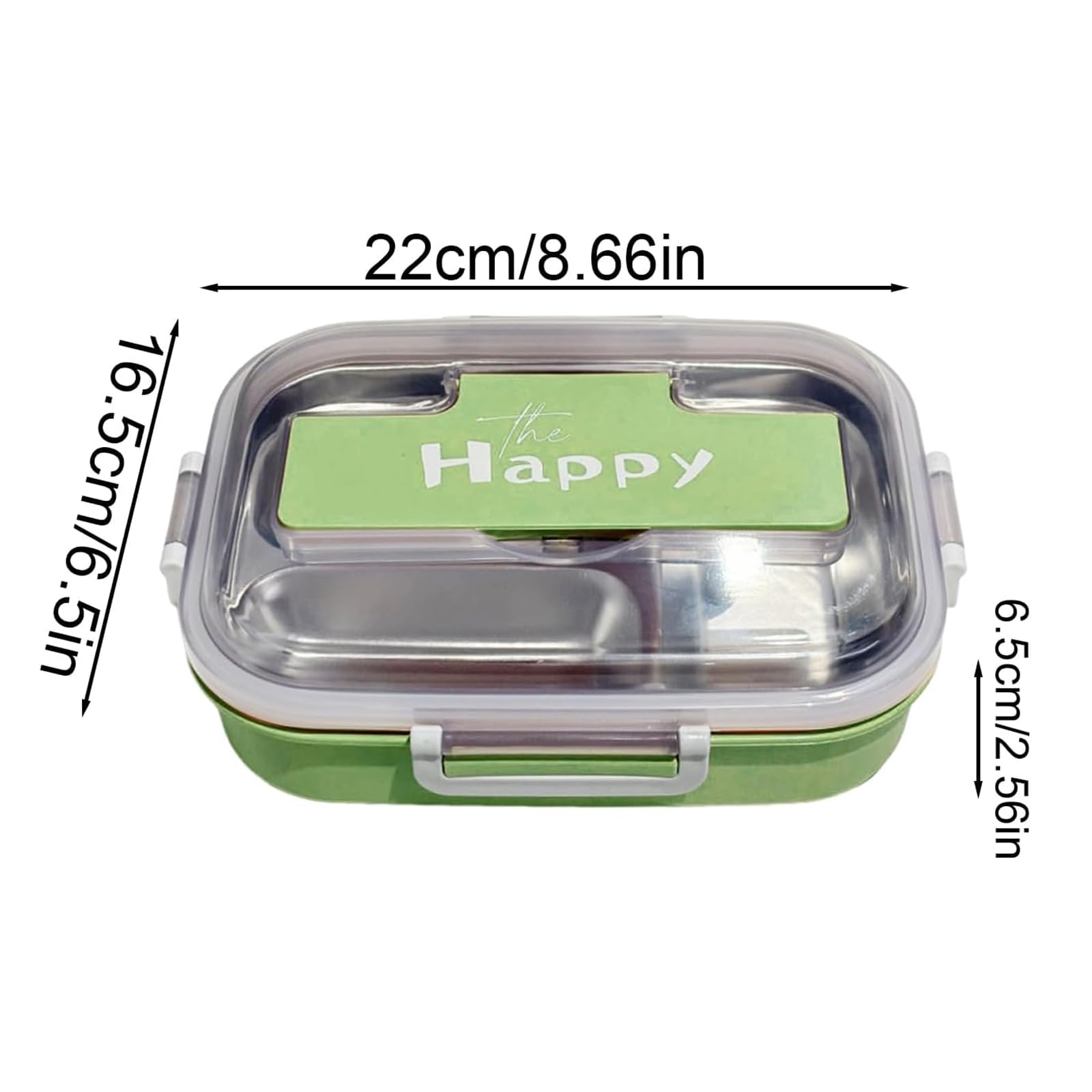 Porta Pranzo con 3 Scomparti e Cucchiaio, Lunch Box in Acciaio Inox Senza BPA, Bento Box per Scuola e Lavoro, Porta Merenda per Bambini e Adulti