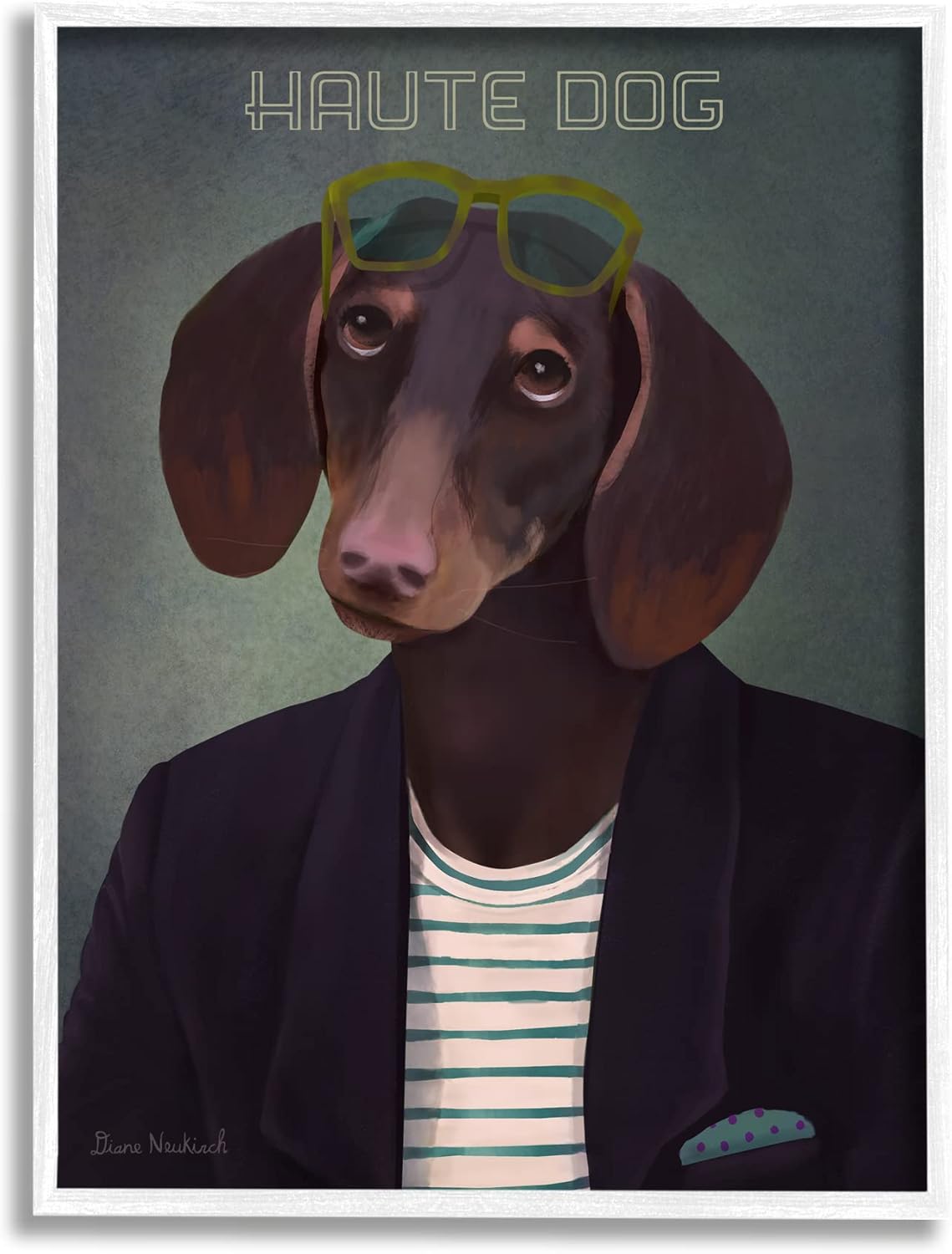 Stupell Industries Haute Dog Quirky Wearing Clothes Blazer Sunglasses, Design by Diane Neukirch