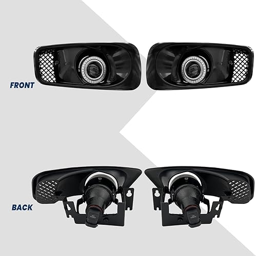 Miniatura 2 de Luces antiniebla de conducción Kspeed compatibles con Honda Civic 1999-2000, lámparas de luz antiniebla LED con halo de lente transparente para lado