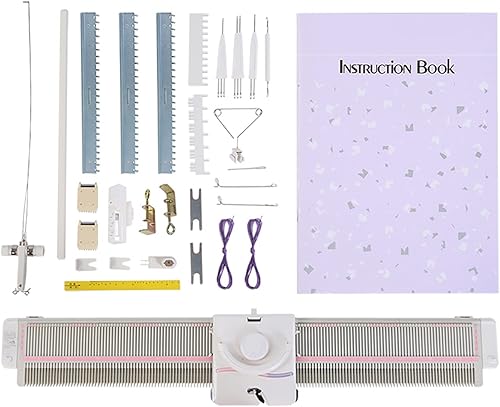 LK150 0.256 in de calibre medio plástico doméstico máquina de tejer incluye agujas de hilo accesorios para adultos/niños