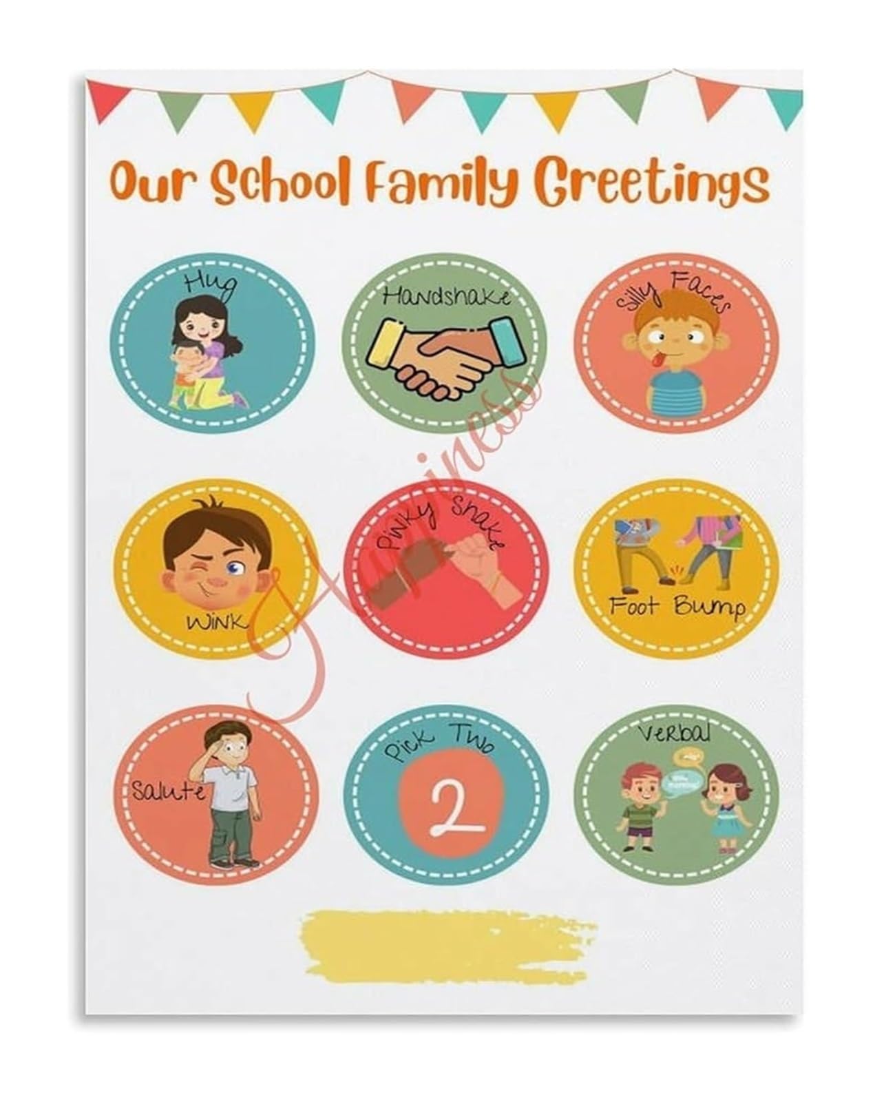 PKNVKZIDK Elementary School Essentials​ Morning Greetings Classroom Rules Poster for Teachers Unframed,08x12inch(20x30cm)