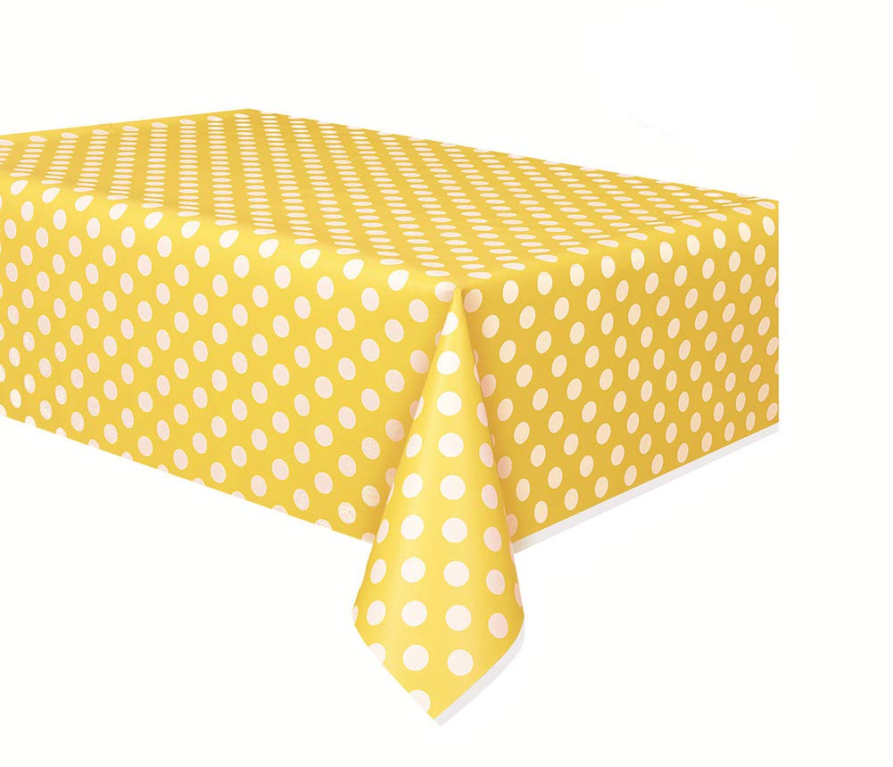 oocc 2 Pcs Disposable Table Cover Polka Dots Plastic Tablecloth Thickened Rectangle Tablecover for Kitchen Picnic Wedding Birthday Party Baby Shower Catering Events, 54