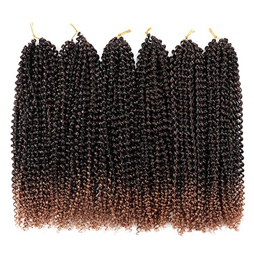 YMHPRIDE Passion Twist Hair 18 Inch 6 Packs Water Wave Synthetic Braids Twist Crochet Hair Crochet Long Bohemian Locs Hair Hair Extension(T1B/27#)