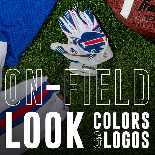 Image of Franklin Sports Youth NFL Football Receiver Gloves - Kids Football Gloves Pair - NFL Team Logos and Silicone Palm