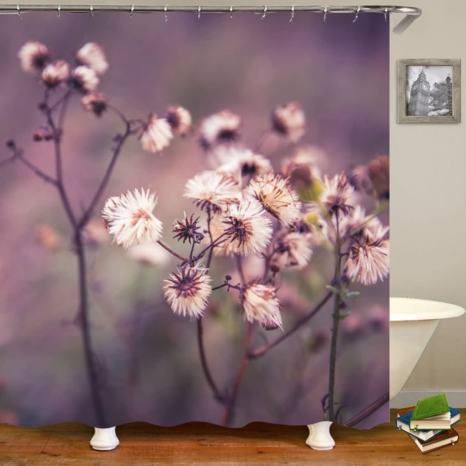 Rideau douche polyester 180x200cm KnSam imperméable avec anneaux inclus