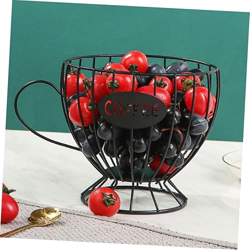 Miniatura 8 de DECHOUS Estante de almacenamiento para taza de café, estantes de almacenamiento, estante de exhibición, barra de café, organizador de café, cesta de