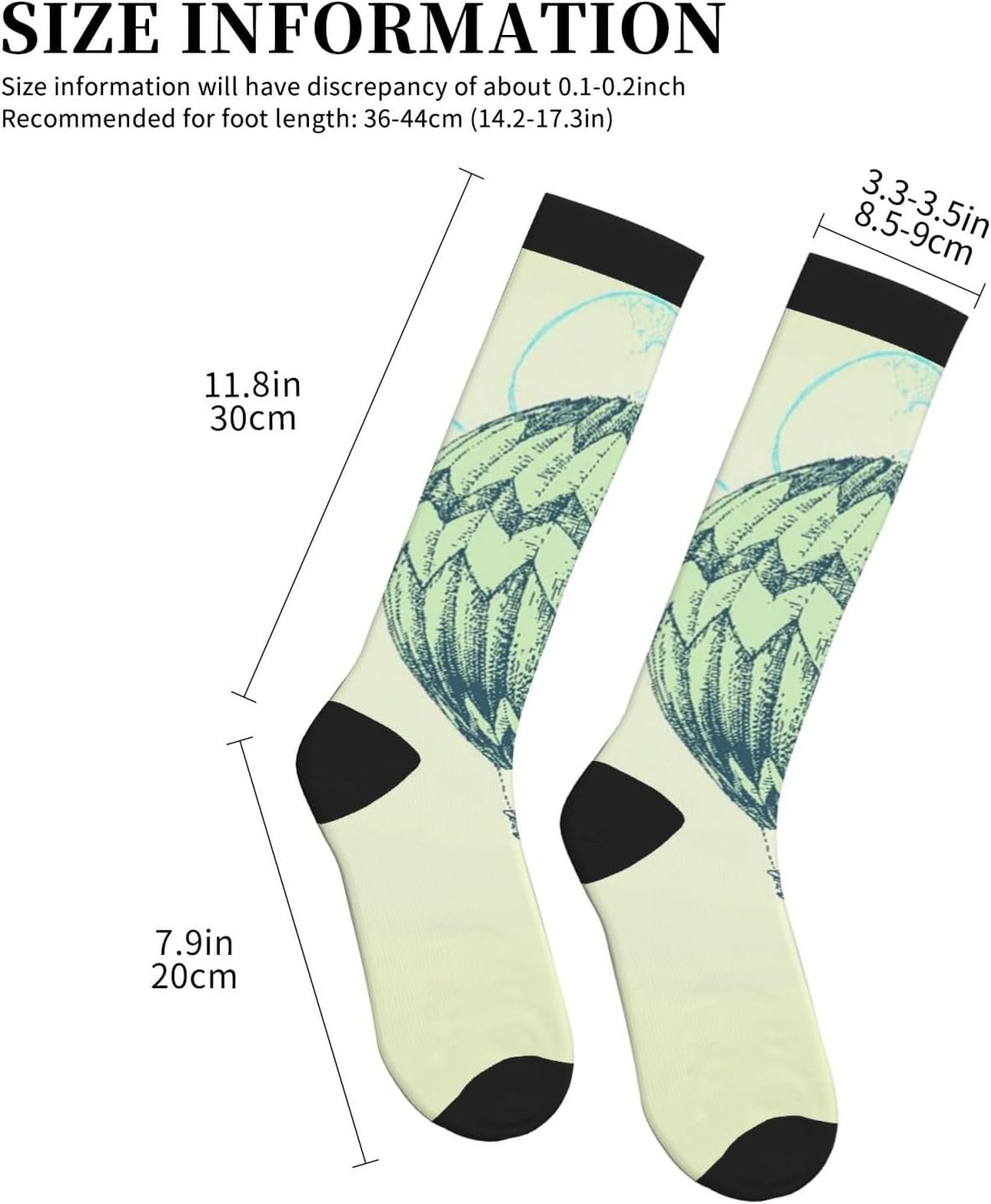 Hot Air Balloons In Soft Tones Tight Fitting Women'S Men'S Knee High Running Socks