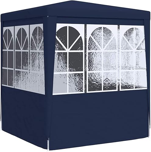 Vista 38 de vidaXL Tienda de campaña profesional para fiestas de 13.1 x 13.1 pies, toldo resistente a la intemperie con paredes laterales, polietileno Azul