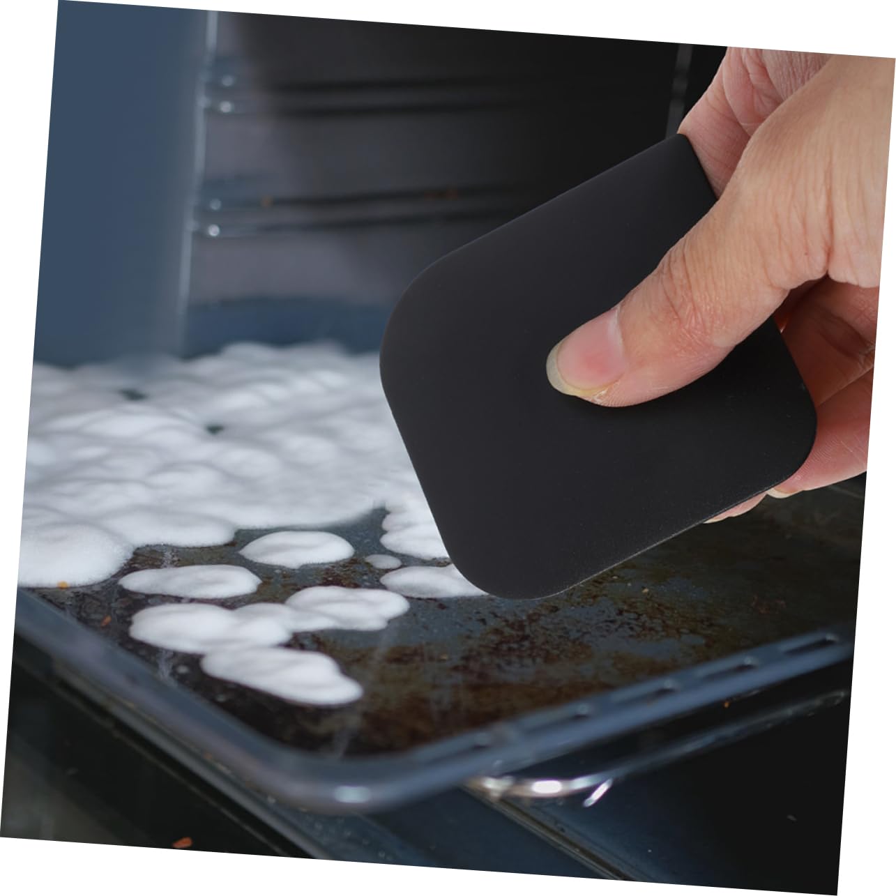 SOLUSTRE 2Pcs Reusable Cream Scraper Flexible Kitchen Smoother for Cakes and Breads for Grill Pan Cleaning and Decorating Non Stick Design