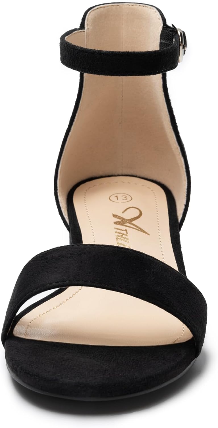 Athlefit Girls Sandals Open Toe Ankle Strap Low Heels Girl Dress Shoes For Toddler Little Big Kid - Image 5