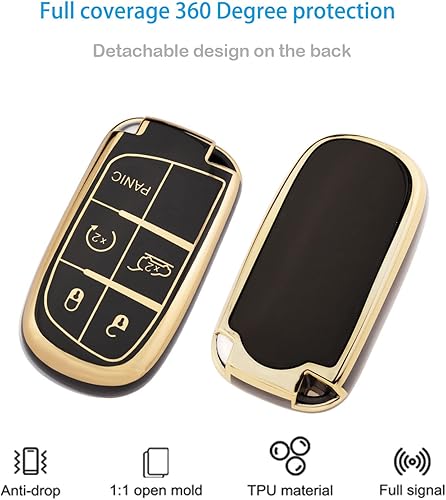 Miniatura 4 de XIYANG TRADE Funda para llavero de Jeep con llavero, funda de TPU suave protección completa adecuada para Jeep Grand Cherokee Renegade Compass