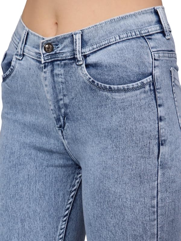 Image of Stylish Elegant Comfortable Women High Waist Regular wear Denim Jeans