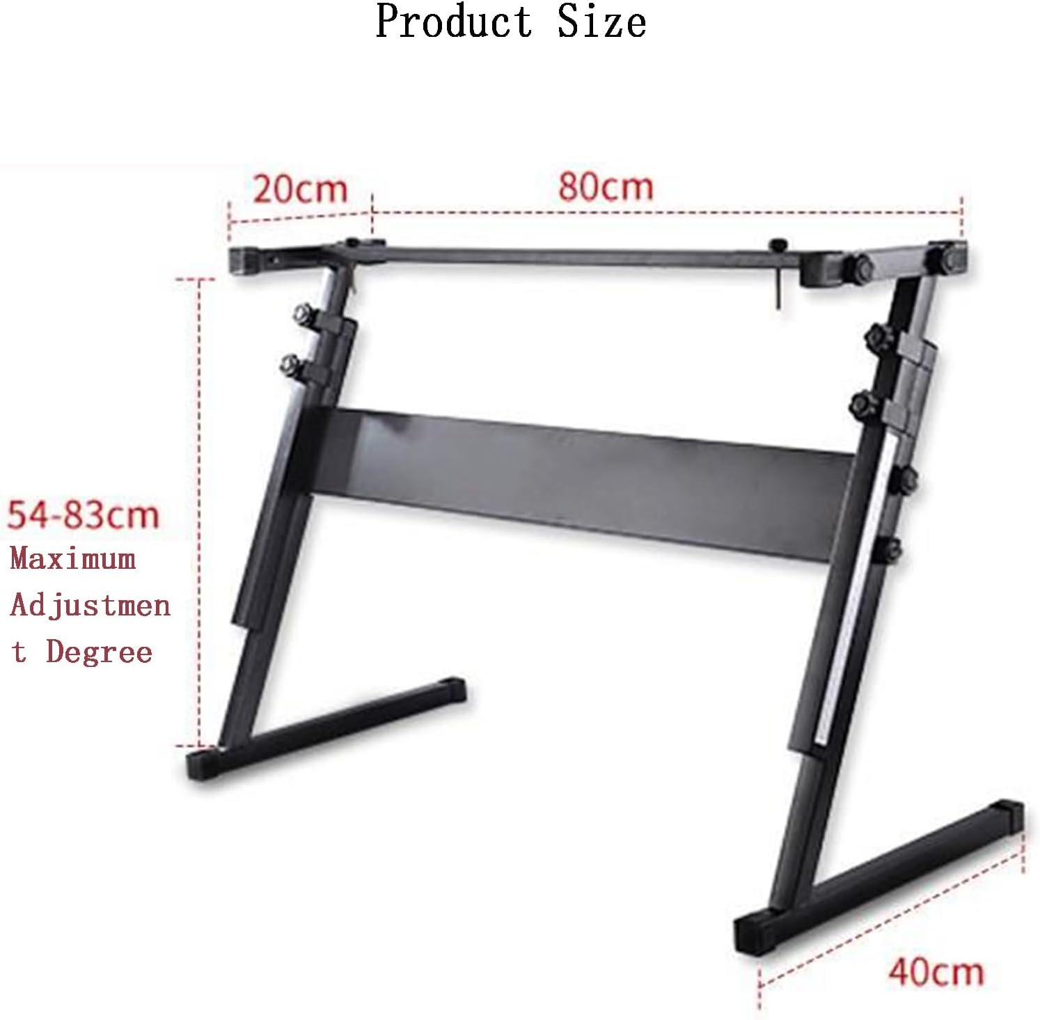 Keyboard Stand, Thickened Electronic Keyboard Stand, Electronic Piano Z Shape Types Rack Holder, Adjustable Frame with Ladder for Home and Studio, Black, 85235，Black，Black