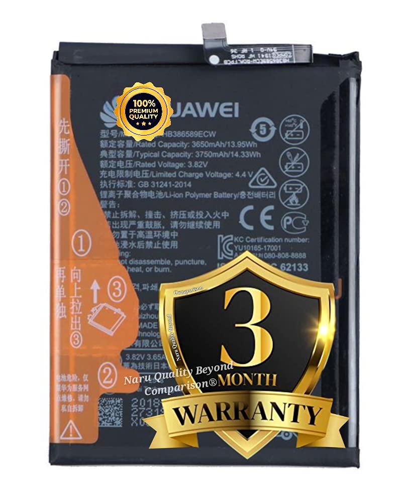 Naru, Quality Beyond Comparison Original Battery for Huawei Honor Play/Nova 3, Honor 8X, HB386589ECW (3750mAh) with 3 Months Warranty