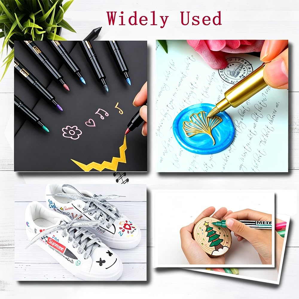 Penna Sigillo di Cera, 8 PCS Penna a Cera per Decorare Ceralacca, Penna a Colori Metallici per Sigillo di Cera Busta di Nozze